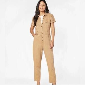 Outerknown S.E.A. Jumpsuit Sand Sz L Cotton/Linen Blend NWT $188 Utility Casual